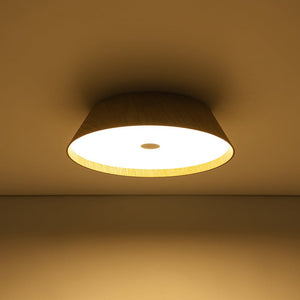 Farmhouze Light - Dimmable LED Rustic Wood Grain Round Ceiling Light - Ceiling Light - Oak - 