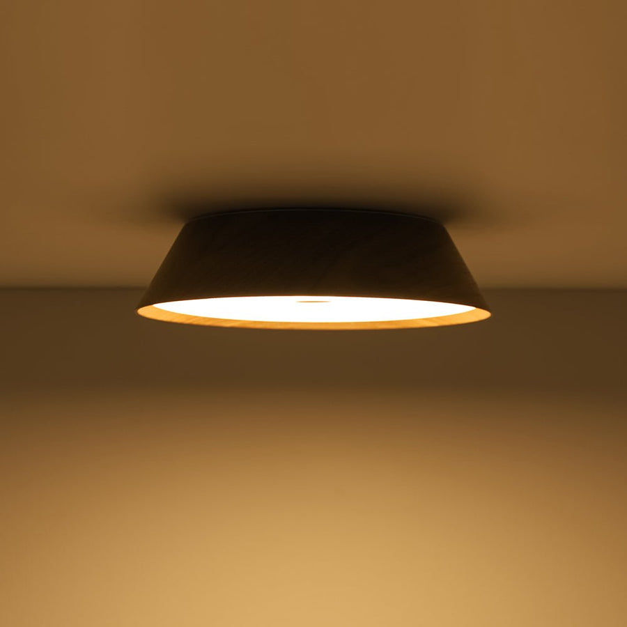 Farmhouze Light - Dimmable LED Rustic Wood Grain Round Ceiling Light - Ceiling Light - Walnut - 