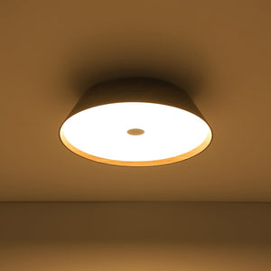 Farmhouze Light - Dimmable LED Rustic Wood Grain Round Ceiling Light - Ceiling Light - Walnut - 