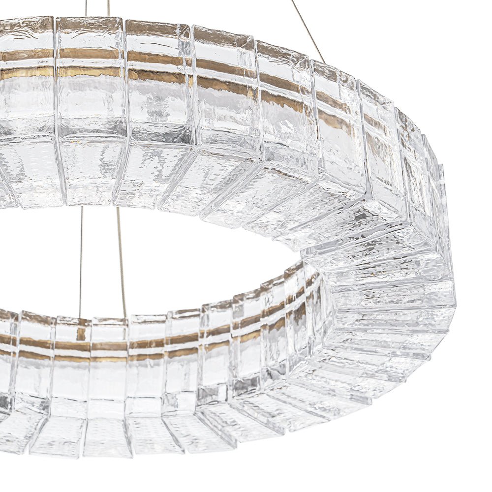 Dimmable LED Luxe Water Glass Wagon Wheel Chandelier Farmhouze Light