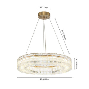 Farmhouze Light - Dimmable LED Water Glass Wagon Wheel Chandelier - Chandelier - 23.6 in - 