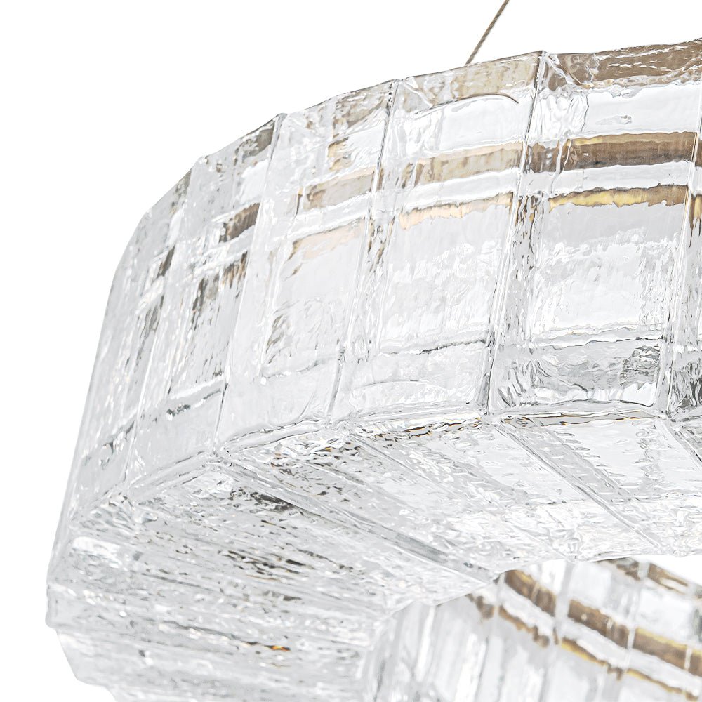 Dimmable LED Luxe Water Glass Wagon Wheel Chandelier Farmhouze Light