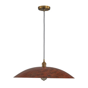 Farmhouze Light - Distressed Copper 1 - Light Oversized Iron Flat Dome Pendant - Chandelier - 23.6 in - 