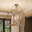 Load image into Gallery viewer, Farmhouze Light-Distressed Gold Bronze Candle Style Square Cage Ceiling Light-Ceiling Light-15 in-
