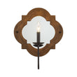 Load image into Gallery viewer, Farmhouze Light-Distressed Wood &amp; Linen Shade Mirrored Backplate Wall Light-Wall Sconce-2 Packs-
