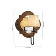 Load image into Gallery viewer, Farmhouze Light-Distressed Wood &amp; Linen Shade Mirrored Backplate Wall Light-Wall Sconce-2 Packs-
