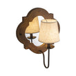 Load image into Gallery viewer, Farmhouze Light-Distressed Wood &amp; Linen Shade Mirrored Backplate Wall Light-Wall Sconce-2 Packs-
