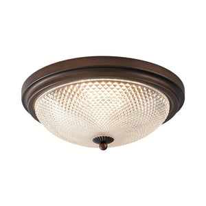 Farmhouze Light - Faceted Glass Dimmable LED Round Flush Mount Light - Ceiling Light - 13 in. - 