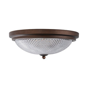 Farmhouze Light - Faceted Glass Dimmable LED Round Flush Mount Light - Ceiling Light - 13 in. - 