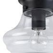 Load image into Gallery viewer, Farmhouze Light-Farmhouse 1-Light Black Layered Clear Glass Semi Flush Mount-Ceiling Light-Brass-
