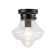 Load image into Gallery viewer, Farmhouze Light-Farmhouse 1-Light Black Layered Clear Glass Semi Flush Mount-Ceiling Light-Brass-
