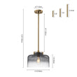 Load image into Gallery viewer, Farmhouze Light-Farmhouse 1-Light Gray Water Glass Drum Kitchen Pendant-Pendant-Brass-

