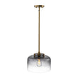 Load image into Gallery viewer, Farmhouze Light-Farmhouse 1-Light Gray Water Glass Drum Kitchen Pendant-Pendant-Brass-
