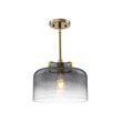 Load image into Gallery viewer, Farmhouze Light-Farmhouse 1-Light Gray Water Glass Drum Kitchen Pendant-Pendant-Brass-
