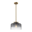 Load image into Gallery viewer, Farmhouze Light-Farmhouse 1-Light Gray Water Glass Drum Kitchen Pendant-Pendant-Brass-
