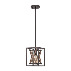 Farmhouze Light - Farmhouse 1 - Light Wood Grain Square Lantern Pendant Light - Pendant - 1 Light - 