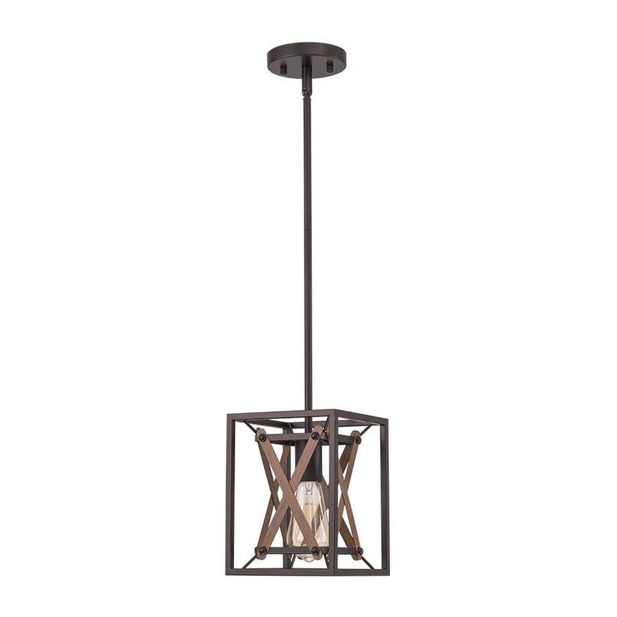 Farmhouze Light - Farmhouse 1 - Light Wood Grain Square Lantern Pendant Light - Pendant - 1 Light - 