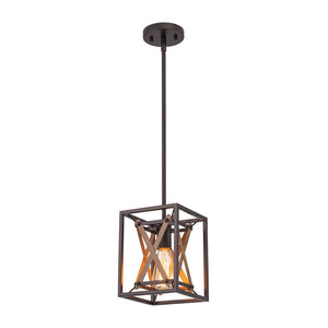 Farmhouze Light - Farmhouse 1 - Light Wood Grain Square Lantern Pendant Light - Pendant - 1 Light - 