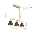 Load image into Gallery viewer, Farmhouze Light-Farmhouse 3-Light Black Gold Conical Kitchen Island Pendant-Chandelier-3 Bulbs-
