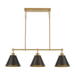 Load image into Gallery viewer, Farmhouze Light-Farmhouse 3-Light Black Gold Conical Kitchen Island Pendant-Chandelier-3 Bulbs-
