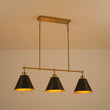 Load image into Gallery viewer, Farmhouze Light-Farmhouse 3-Light Black Gold Conical Kitchen Island Pendant-Chandelier-3 Bulbs-
