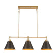 Load image into Gallery viewer, Farmhouze Light-Farmhouse 3-Light Black Gold Conical Kitchen Island Pendant-Chandelier-3 Bulbs-
