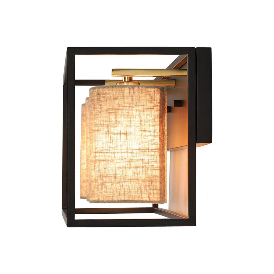 Farmhouze Light - Farmhouse 3 - Light Cage Linen Vanity Wall Lamp - Chandelier - Black - 