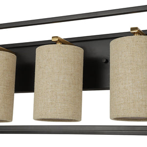 Farmhouze Light - Farmhouse 3 - Light Cage Linen Vanity Wall Lamp - Chandelier - Black - 