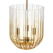 Load image into Gallery viewer, Farmhouze Light - Farmhouse 3 - Light Striped Glass Bell Cage Ceiling Light - Pendant - Amber Glass + Brass Finish - 
