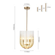 Load image into Gallery viewer, Farmhouze Light - Farmhouse 3 - Light Striped Glass Bell Cage Ceiling Light - Pendant - Amber Glass + Brass Finish - 
