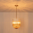 Load image into Gallery viewer, Farmhouze Light - Farmhouse 3 - Light Striped Glass Bell Cage Ceiling Light - Pendant - Amber Glass + Brass Finish - 

