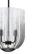Load image into Gallery viewer, Farmhouze Light - Farmhouse 3 - Light Striped Glass Bell Cage Ceiling Light - Pendant - Smoked Glass + Black Finish - 
