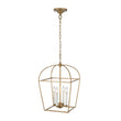 Load image into Gallery viewer, Farmhouze Light-Farmhouse 4-Light Vintage Aged Brass Metal Square Cage Pendant-Ceiling Light-Brass-
