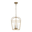 Load image into Gallery viewer, Farmhouze Light-Farmhouse 4-Light Vintage Aged Brass Metal Square Cage Pendant-Ceiling Light-Brass-
