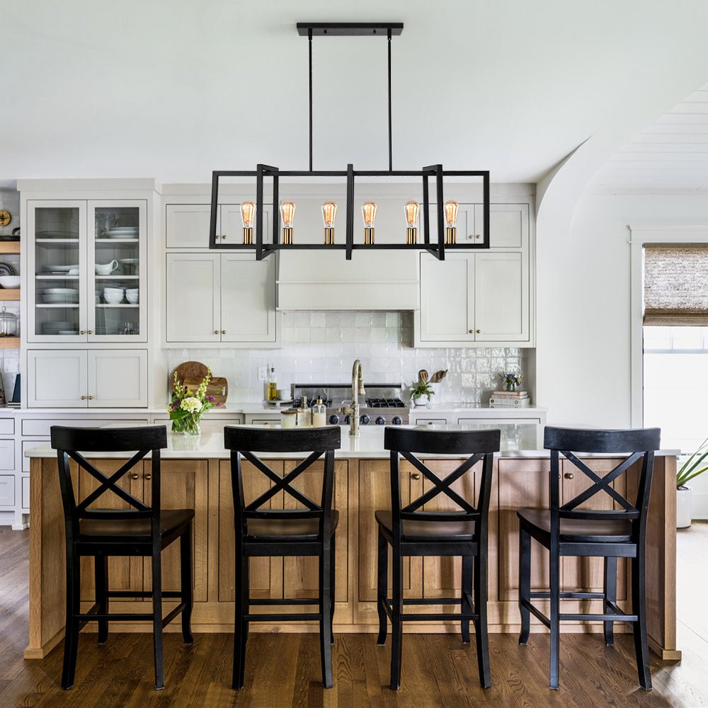 Farmhouse Rectangle Kitchen Island Linear Chandelier | Farmhouze Light