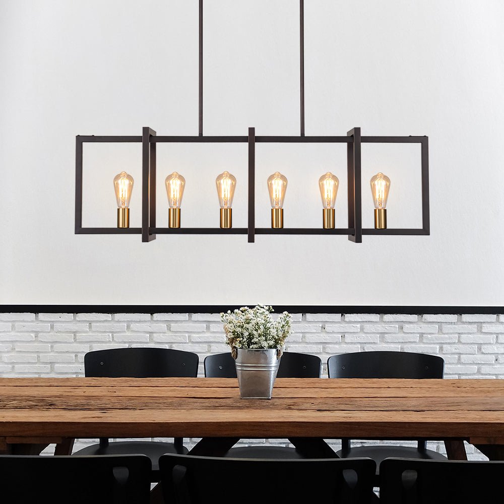 Farmhouse Rectangle Kitchen Island Linear Chandelier | Farmhouze Light
