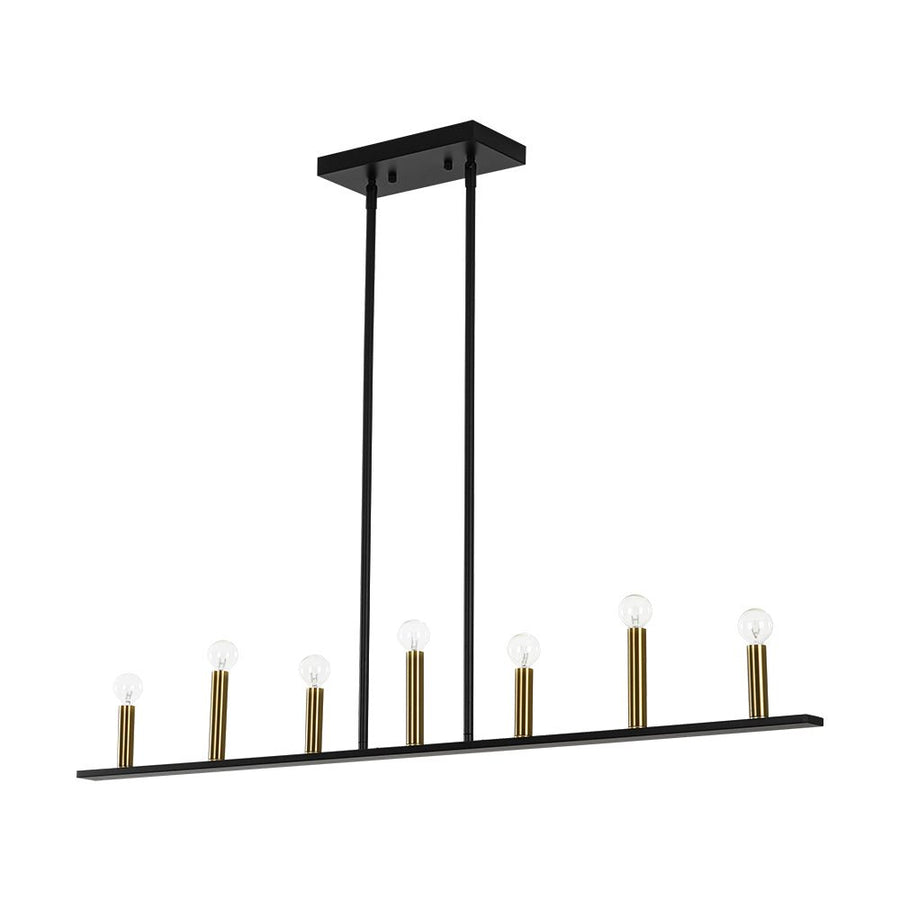 Farmhouze Light - Farmhouse 7 - Light Linear Candle Kitchen Island Pendant - Chandelier - 7 Bulbs - 