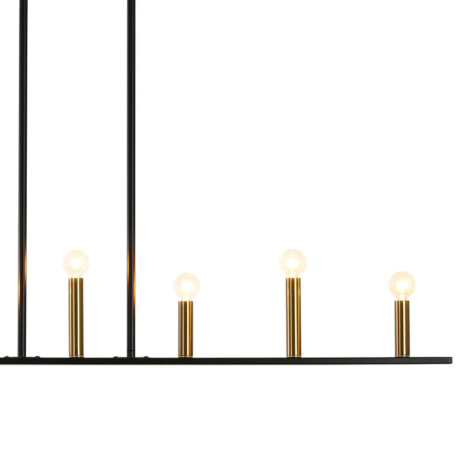 Farmhouze Light - Farmhouse 7 - Light Linear Candle Kitchen Island Pendant - Chandelier - 7 Bulbs - 