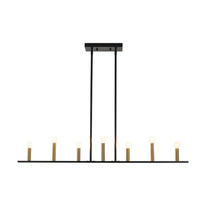 Farmhouze Light - Farmhouse 7 - Light Linear Candle Kitchen Island Pendant - Chandelier - 7 Bulbs - 