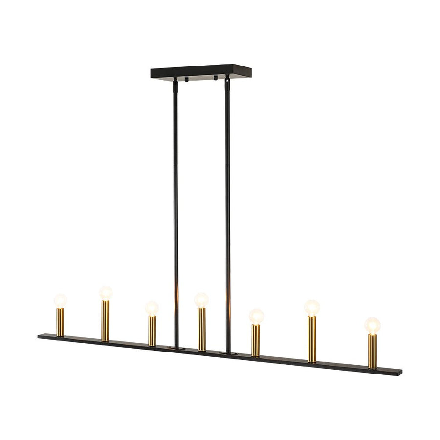 Farmhouze Light - Farmhouse 7 - Light Linear Candle Kitchen Island Pendant - Chandelier - 7 Bulbs - 