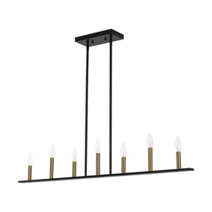 Farmhouze Light - Farmhouse 7 - Light Linear Candle Kitchen Island Pendant - Chandelier - 7 Bulbs - 