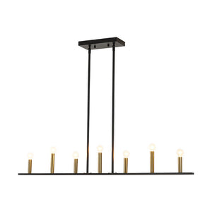 Farmhouze Light - Farmhouse 7 - Light Linear Candle Kitchen Island Pendant - Chandelier - 7 Bulbs - 