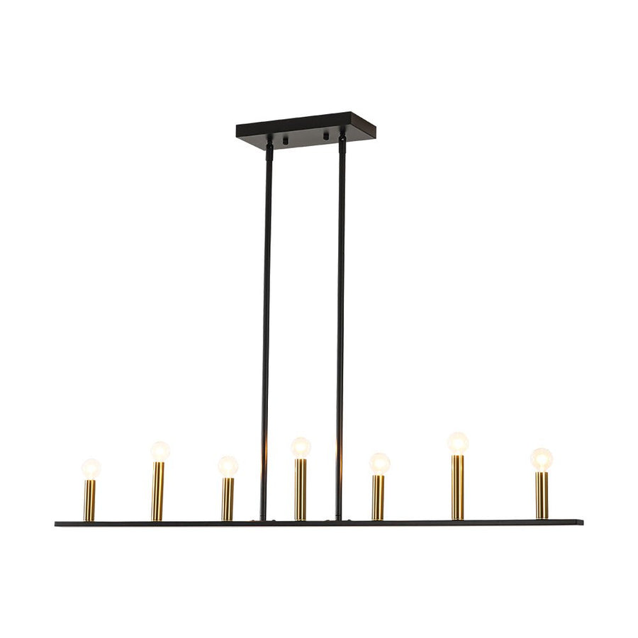 Farmhouze Light - Farmhouse 7 - Light Linear Candle Kitchen Island Pendant - Chandelier - 7 Bulbs - 