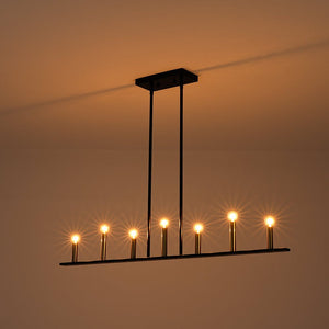 Farmhouze Light - Farmhouse 7 - Light Linear Candle Kitchen Island Pendant - Chandelier - 7 Bulbs - 