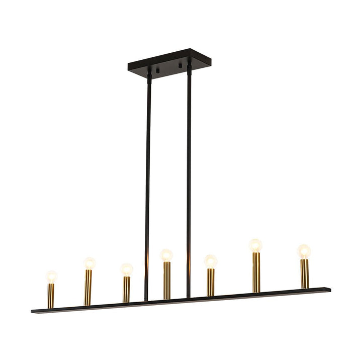 Farmhouze Light - Farmhouse 7 - Light Linear Candle Kitchen Island Pendant - Chandelier - 7 Bulbs - 