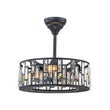 Load image into Gallery viewer, Farmhouze Light-Farmhouse Black Round Crystal Lantern Light Ceiling Fan-Ceiling Light-18 in-
