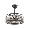 Load image into Gallery viewer, Farmhouze Light-Farmhouse Black Round Crystal Lantern Light Ceiling Fan-Ceiling Light-18 in-
