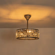 Load image into Gallery viewer, Farmhouze Light-Farmhouse Black Round Crystal Lantern Light Ceiling Fan-Ceiling Light-18 in-
