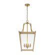Load image into Gallery viewer, Farmhouze Light - Farmhouse Brass Candle Glass Geometric Cage Pendant - Chandelier - Brass - 
