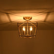 Load image into Gallery viewer, Farmhouze Light - Farmhouse Brass Candle Style Square Cage Ceiling Light - Ceiling Light - Brass - 

